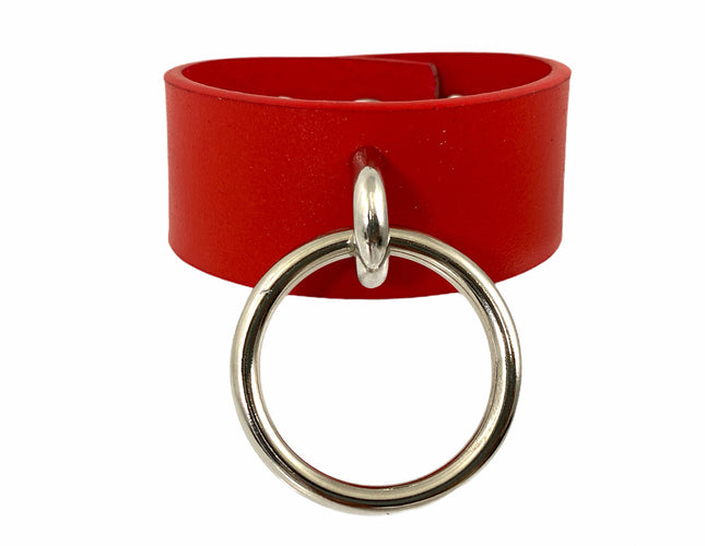 FB312RED RING BONDAGE SNAP BRACELET