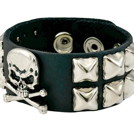 FB340 STUDDED SKULL BRACELET