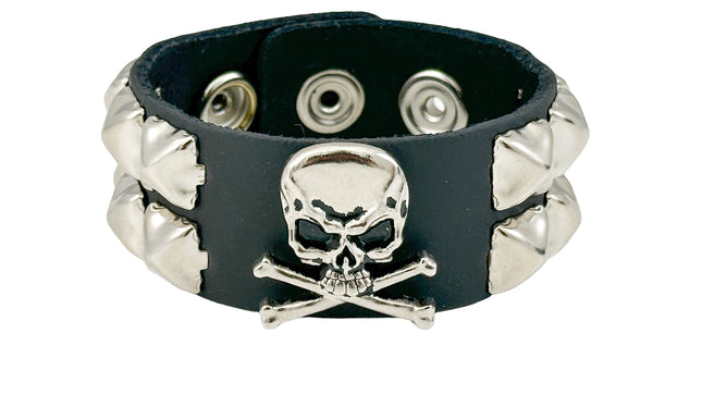 FB340 STUDDED SKULL BRACELET