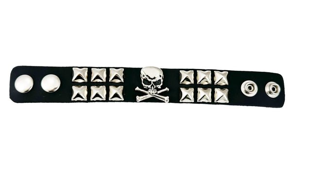 FB340 STUDDED SKULL BRACELET