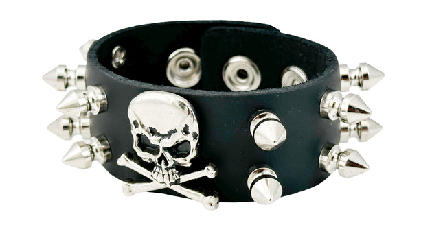 FB342 STUDDED SKULL BRACELET