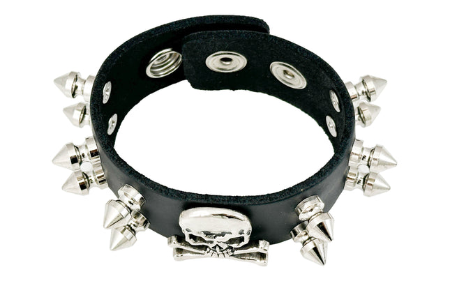 FB342 STUDDED SKULL BRACELET