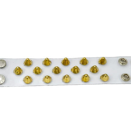 FB345 3 ROWS OF UK77 STUDS BRACELET PVC CLEAR