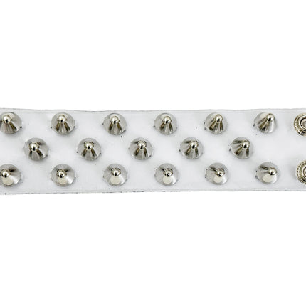 FB345 3 ROWS OF UK77 STUDS BRACELET PVC CLEAR