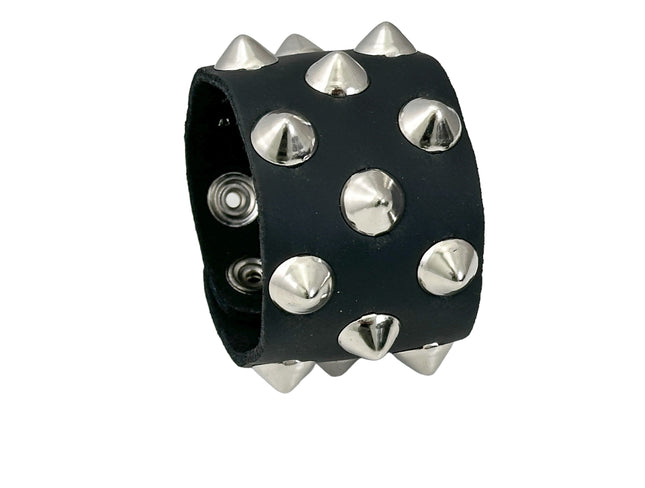 FB346 3 ROWS OF CONICAL STUDS BRACELET