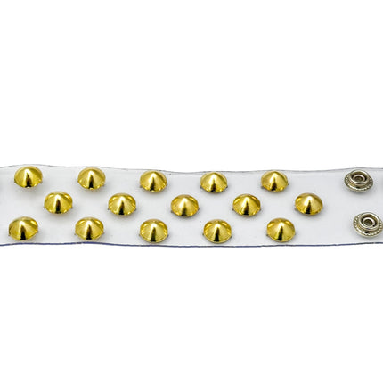 FB346 VN-CLR 3 ROWS OF 1/2" CONICAL  STUDS BRACELET PVC CLEAR