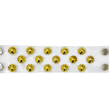 FB346 VN-CLR 3 ROWS OF 1/2" CONICAL  STUDS BRACELET PVC CLEAR