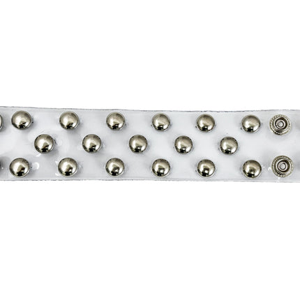 FB349 VN-CLR 3 ROWS SMALL ROUND STUDS BRACELET PVC CLEAR