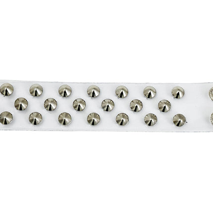 FB349 VN-CLR 3 ROWS SMALL ROUND STUDS BRACELET PVC CLEAR