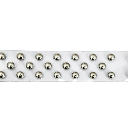FB349 VN-CLR 3 ROWS SMALL ROUND STUDS BRACELET PVC CLEAR
