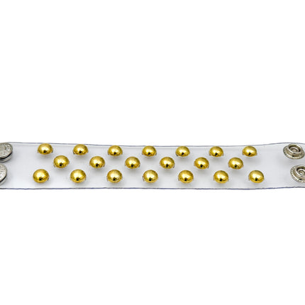 FB349 VN-CLR 3 ROWS SMALL ROUND STUDS BRACELET PVC CLEAR