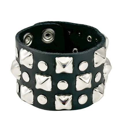 FB351 3 ROWS OF PYRAMID  STUDS BRACELET