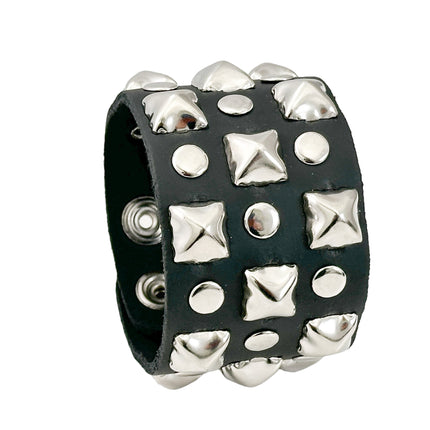 FB351 3 ROWS OF PYRAMID  STUDS BRACELET