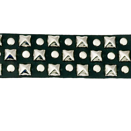 FB351 3 ROWS OF PYRAMID  STUDS BRACELET