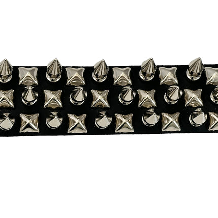 FB354 3 ROWS OF 1" SPIKE & STUDS BRACELET