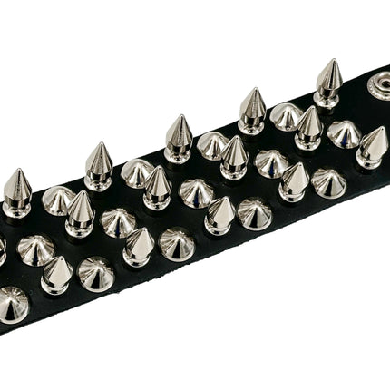 FB356 3 ROWS OF 1" SPIKE & 1/2" CONE STUDS BRACELET