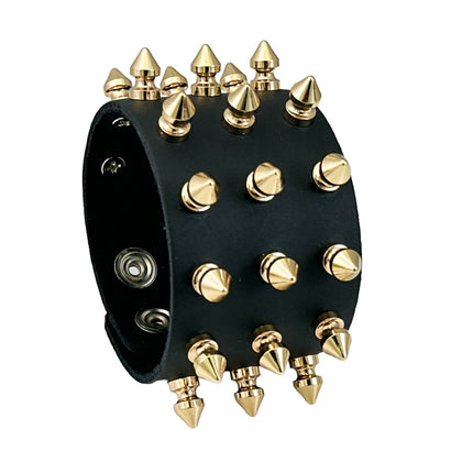 FB361 3 ROWS OF 1/2" SPIKE HEAVY WEIGHT BRACELET