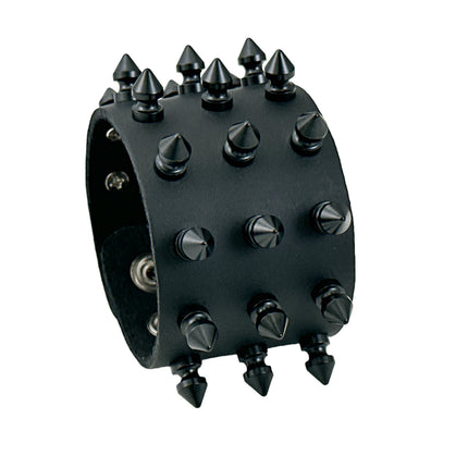 FB361 3 ROWS OF 1/2" SPIKE HEAVY WEIGHT BRACELET