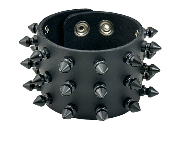 FB361 3 ROWS OF 1/2" SPIKE HEAVY WEIGHT BRACELET