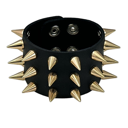 FB363 3 ROWS OF CONE SPIKE HEAVY WEIGHT BRACELET