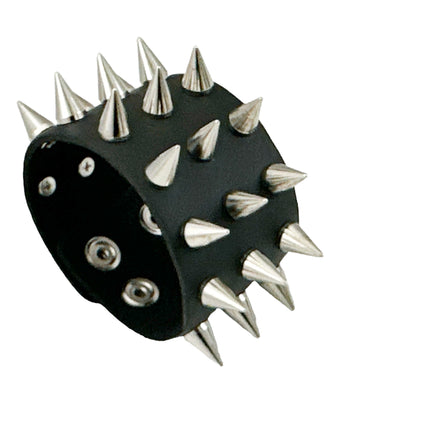 FB363 3 ROWS OF CONE SPIKE HEAVY WEIGHT BRACELET
