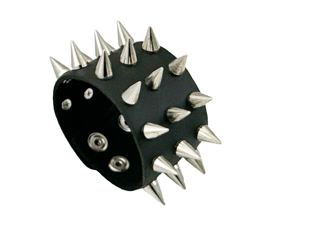 FB363 3 ROWS OF CONE SPIKE HEAVY WEIGHT BRACELET