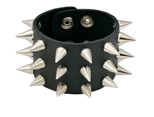 FB363 3 ROWS OF CONE SPIKE HEAVY WEIGHT BRACELET