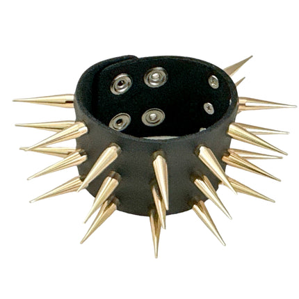 FB364 3 ROWS OF PIN/TALL SPIKE HEAVY WEIGHT BRACELET