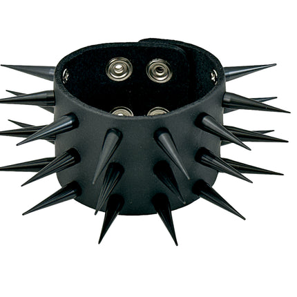 FB364 3 ROWS OF PIN/TALL SPIKE HEAVY WEIGHT BRACELET