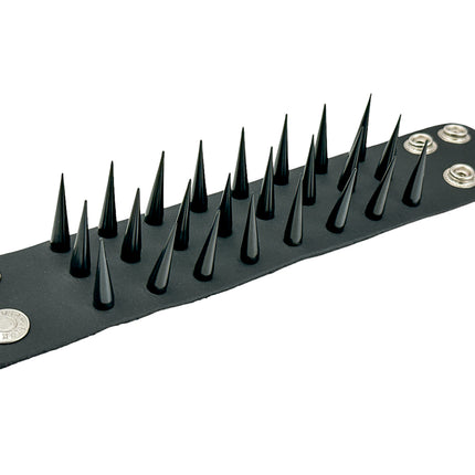 FB364 3 ROWS OF PIN/TALL SPIKE HEAVY WEIGHT BRACELET