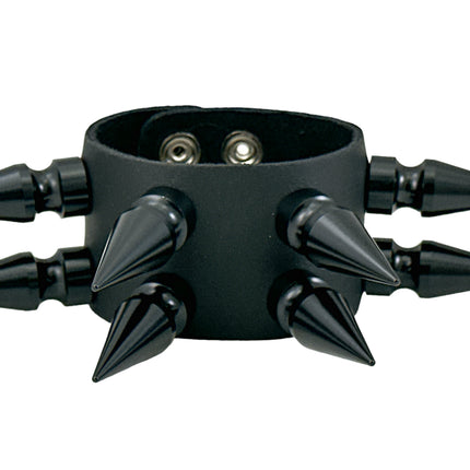 FB367  DOUBLE ROWS LARGE 2" LONG SPIKE BRACELET