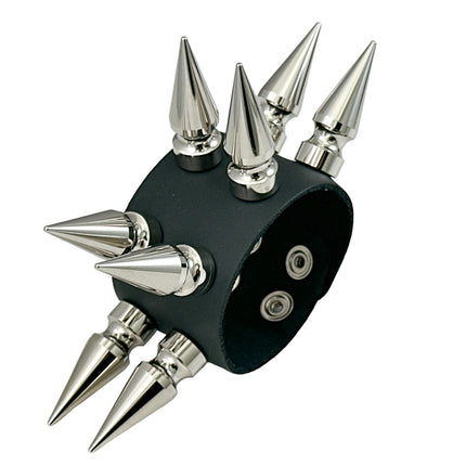 FB367  DOUBLE ROWS LARGE 2" LONG SPIKE BRACELET