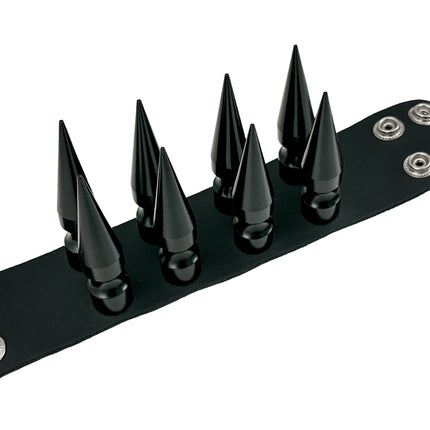 FB368  DOUBLE ROWS X-LARGE 3" LONG SPIKE BRACELET