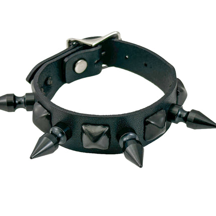 FB371  3/4" STUDDED 1" SPIKE BUCKLE BRACELET  STUDS BRACELET