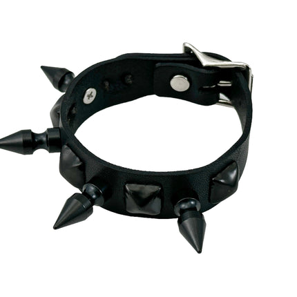 FB371  3/4" STUDDED 1" SPIKE BUCKLE BRACELET  STUDS BRACELET
