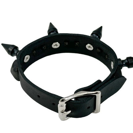 FB371  3/4" STUDDED 1" SPIKE BUCKLE BRACELET  STUDS BRACELET