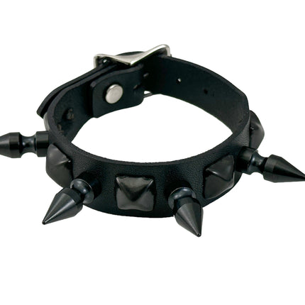 FB371  3/4" STUDDED 1" SPIKE BUCKLE BRACELET  STUDS BRACELET