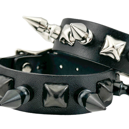 FB371  3/4" STUDDED 1" SPIKE BUCKLE BRACELET  STUDS BRACELET