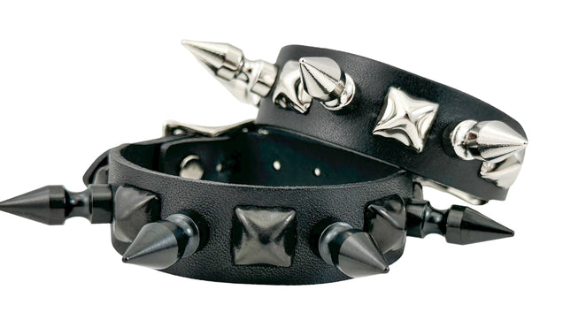 FB371  3/4" STUDDED 1" SPIKE BUCKLE BRACELET  STUDS BRACELET