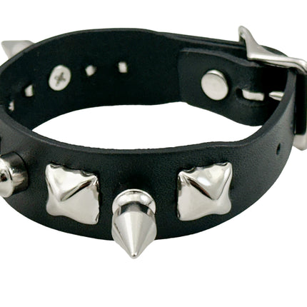 FB371  3/4" STUDDED 1" SPIKE BUCKLE BRACELET  STUDS BRACELET