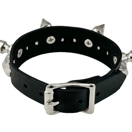 FB371  3/4" STUDDED 1" SPIKE BUCKLE BRACELET  STUDS BRACELET
