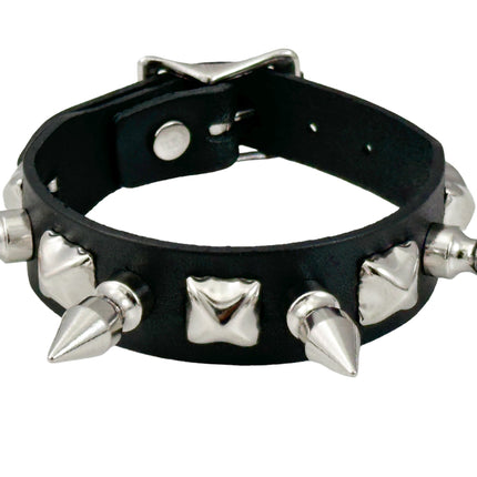 FB371  3/4" STUDDED 1" SPIKE BUCKLE BRACELET  STUDS BRACELET