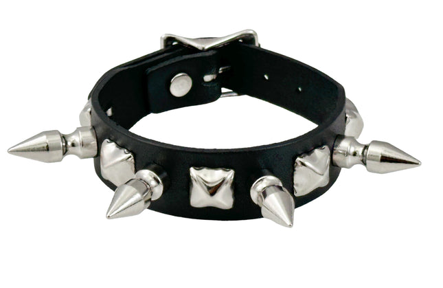 FB371  3/4" STUDDED 1" SPIKE BUCKLE BRACELET  STUDS BRACELET