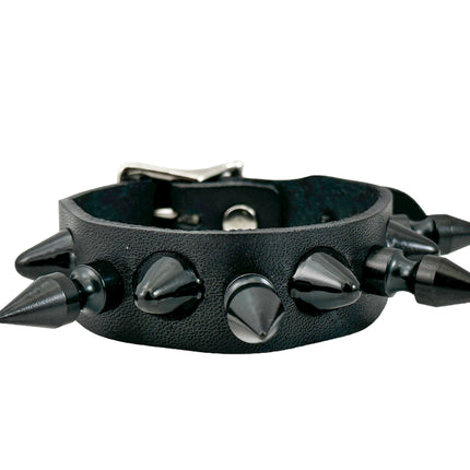 FB374   3/4"WIDE UK77  STUDDED 1" SPIKE BUCKLE BRACELET  STUDS BRACELET
