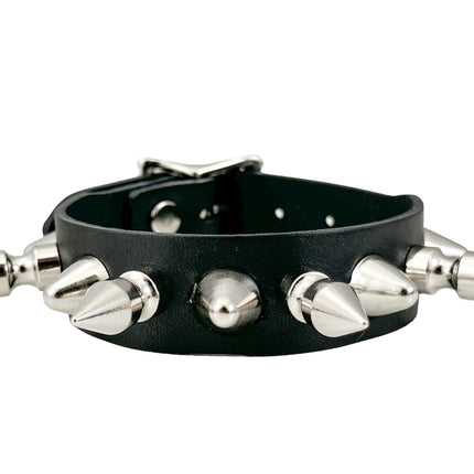 FB374   3/4"WIDE UK77  STUDDED 1" SPIKE BUCKLE BRACELET  STUDS BRACELET
