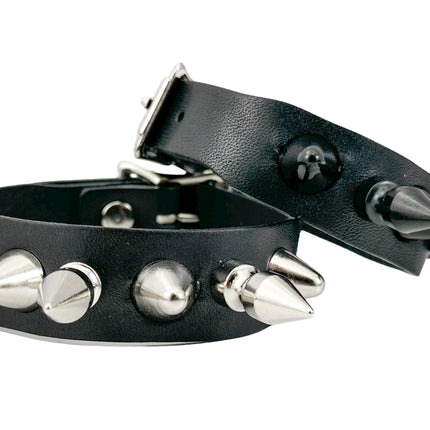 FB374   3/4"WIDE UK77  STUDDED 1" SPIKE BUCKLE BRACELET  STUDS BRACELET