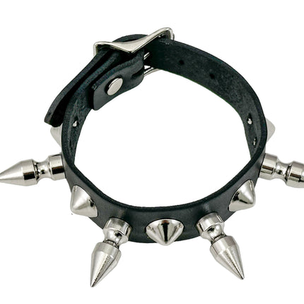 FB375   3/4" WIDE 1/2" CONICAL  STUDDED 1" SPIKE BUCKLE BRACELET  STUDS BRACELET