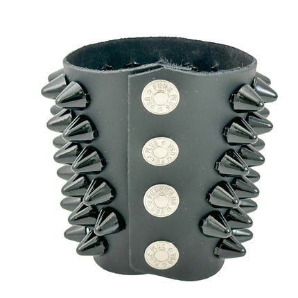 BC126UK  6 ROW UK77 STUD SHORT GAUNTLET BRACELET LEATHER