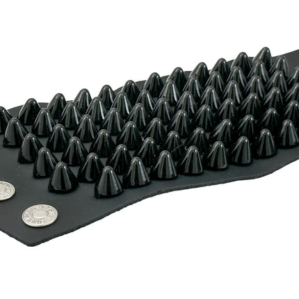 BC126UK  6 ROW UK77 STUD SHORT GAUNTLET BRACELET LEATHER