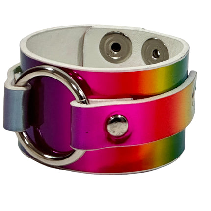 FB399RN RAINBOW  COLOR RING BRACELET CUFF